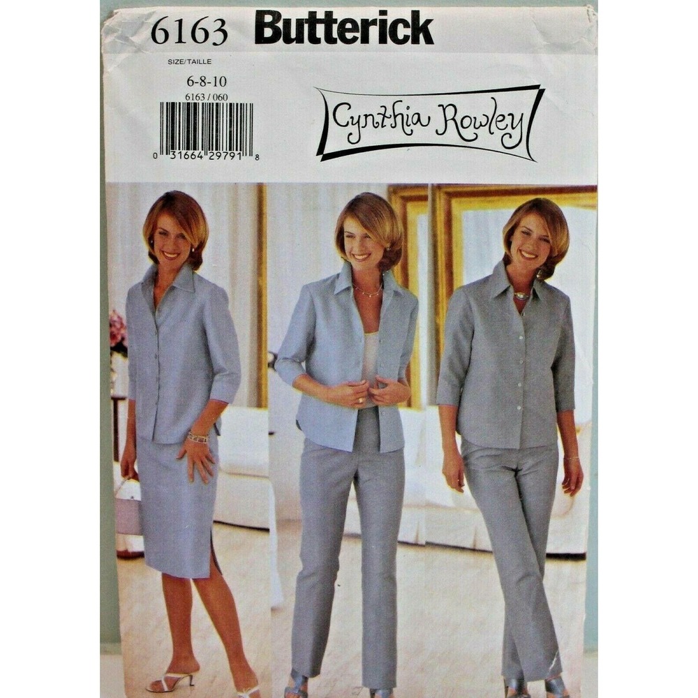 Butterick Sew Pattern 6163 Misses Petite Top Skirt Pants Size 6 8 10